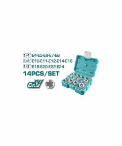 طقم لقم رباط 1\2"-3\8"-1\4" نجمة بدون يد 14قطعة توتال_THKTETS0114