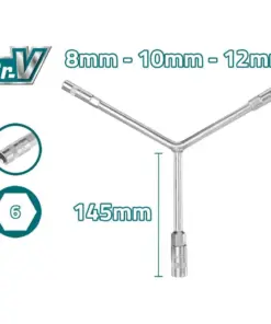 مفتاح بيبة ثلاثية 8-10-12مم توتال THYSW081012