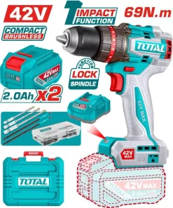 شنيور 42فولت 13مم 2بطارية 2امبير 69نيوتن دقاق توتال_TIDLI426982