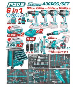 تروللى صاج 436قطعة 7درج 6*1 توتال_THPTCS84362